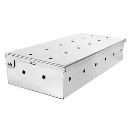 VOANZO 1 PCS BBQ Stainless Steel Smoker Box,Outdoor Cooking Charcoal Grills,Wood Chip Smoke Box, Universal BBQ Grilling Accessory, Add Smokey Flavor To Meat