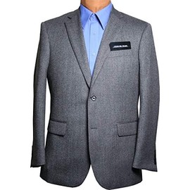Cezar Del Prado Jean-Paul Germain Grey Herringbone Sport Coat 38 Regular