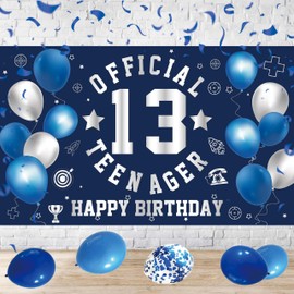 13th Birthday Decorations for Boys Happy 13th Birthday Banner 13th Officially Teenager Banner