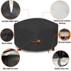 Dalema Round Fire Pit Cover,Outdoor 600D Heavy Duty Waterproof Tear-Resistant