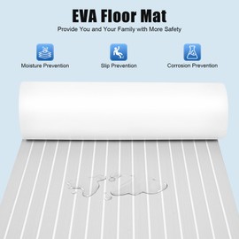 DDBESSIC Marine Carpet 94 X 35 in EVA Foam Boat Flooring Sea Deck Non Slip Self-Adhesive Decking Sheet Boat Carpet for Rv Yacht Kayak Surfboard Deckinging (Light Grey+White)
