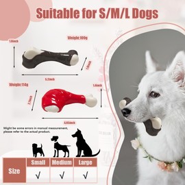 MIIXUER Chicken Leg & Bone Chew Toys for Dogs – Indestructible Dog Toys for Aggressive Chewers, Durable TPR & Nylon Dog Chew Bones