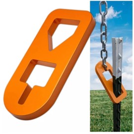 Wenses T-Post Puller Plate Tool, Heavy Duty Carbon Steel Plate with Orange Coating