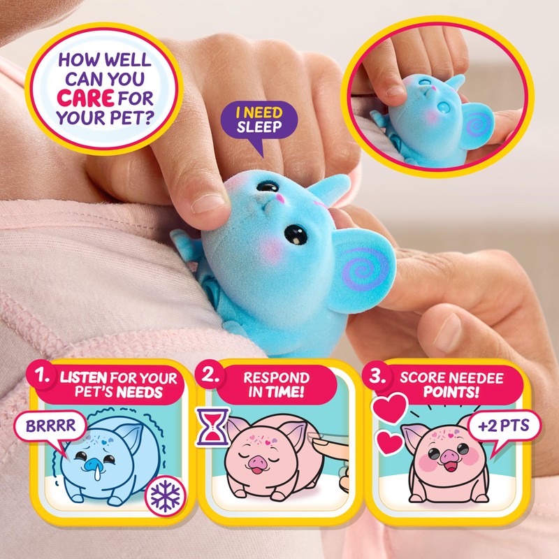 Little Live Pets NeeDees Candy Series Pack of 3, Plush