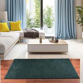 Bright House Solid Color Area Rugs Forest Green - 2' x 6' Runner, Indoor, Stain & Fade Resistant, Perfect for Living Room, Bedroom, Dining Room, Entryway, Doorway, Pet & Kids Friendly Rug, Wedding