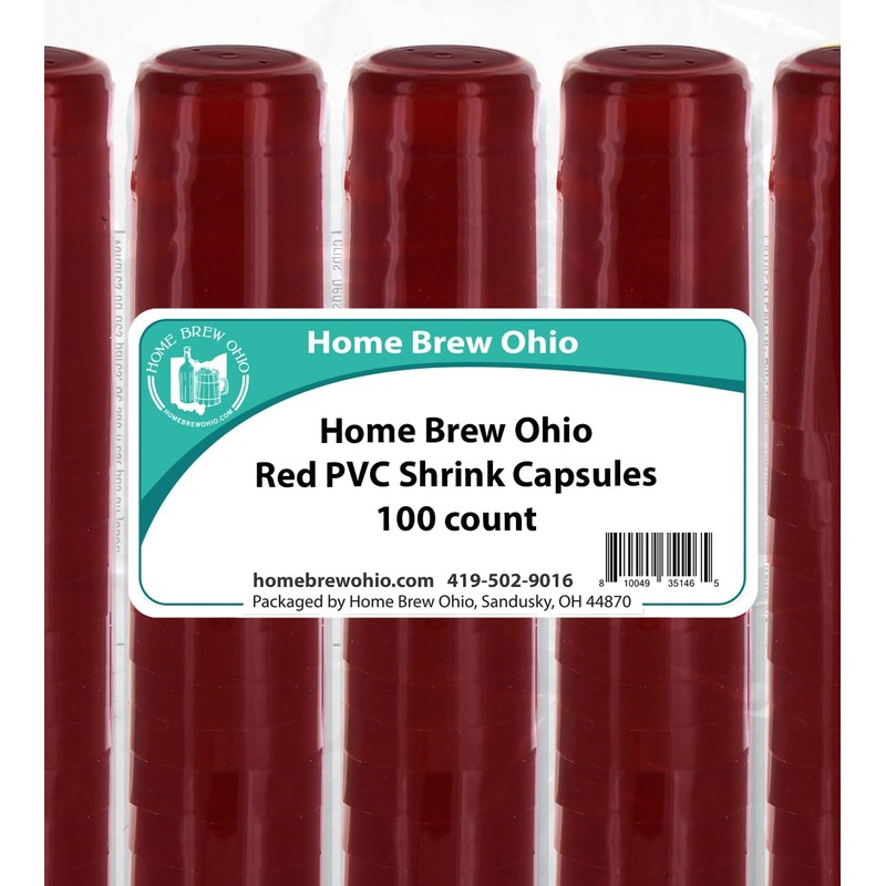 Home Brew Ohio Red PVC Shrink Capsules 100 count