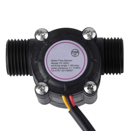 Keenso Sensor de flujo de agua DN15 G12, sensor de flujo de agua de 12 pulgadas, medidor de flujo de agua de 130 lmin, interruptor de sensor de alta precisión para Nuevo