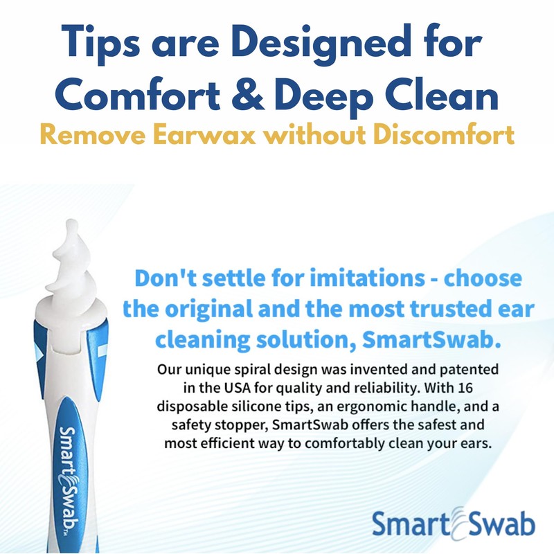 Smart Swab Spiral Ear Wax Removal Replacement Tips – 32