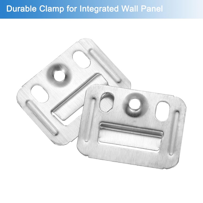 sourcing map 150Pcs 40mmx30mmx0.4mm Wall Panel Buckle, Stainless Steel Integrated