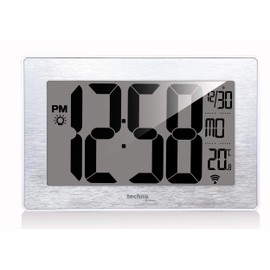 Technoline Innentemperaturanzeige WS8019 Large Display Adjustable Lighting, Größe: 212 x 140 x 32 mm, Silver
