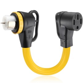 Kanayu 1.5FT 50Amp RV Generator Adapter Cord Compatible with NEMA SS2-50R to 14-50R, Locking SS2-50R Female to 14-50R Female Adapter Cord with Upgraded Grip Handle 6/3C+8/1C AWG for 50A RV and EV