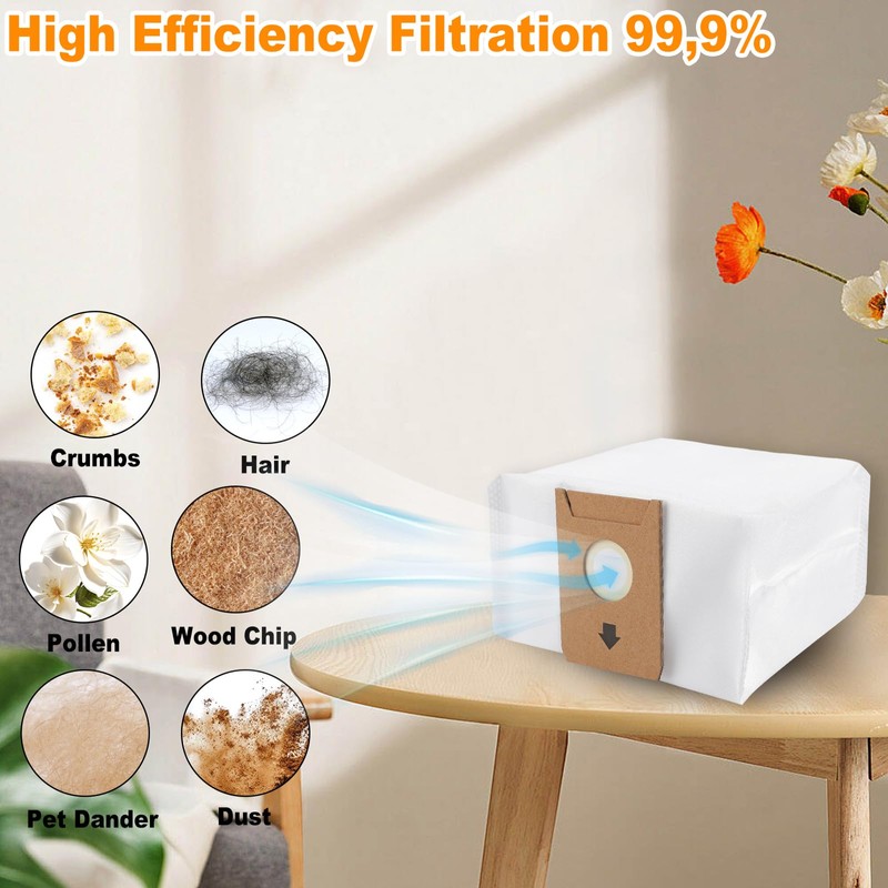 12Pack CF Clean Fariy Dust bags Compatible with Ecovacs X&T