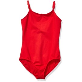 Capezio Girls' Big Team Basic Camisole Leotard w/Adjustable Straps, Red, Large