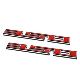 Auto Dynasty 2 x Metal Emblem Decal Logo Trim Badge 350 (Red & Silver)