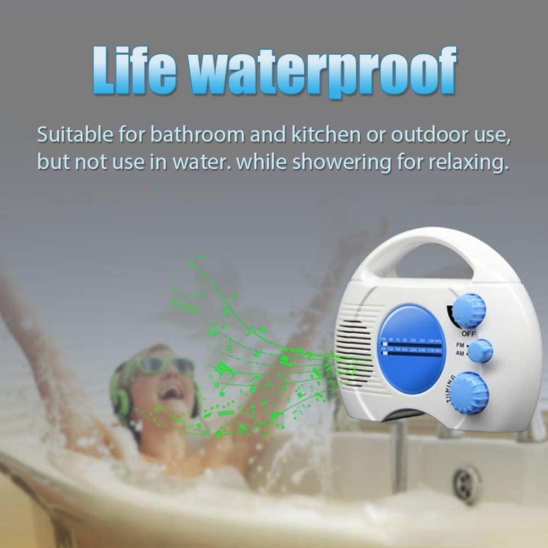Waterproof Shower Radio Wireless Portable Radio Am/FM Wall Hanging Radio