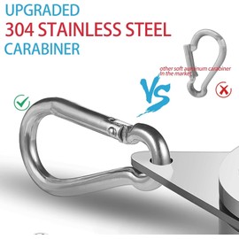 Anovo Flag Pole Rings, Aluminum Alloy Flagpole Rings 360° Rotating Anti Wrap Flag Mounting Ring, Spinning Flag Pole Clips with Carabiner (Black, 2 Inch -Pack of 2)