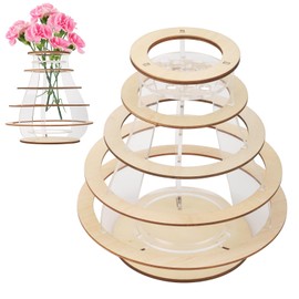 BOXOB Wooden Puzzle Flower Vase, Delicate Wooden Puzzle Flower Vases for Bouquet Roses Sunflower Daffodils Lotus Display Stand Gift for Flowers Lovers