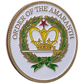 Equinox MR 2" Mini Small Masonic Order of The Amaranth White Background Motorcycle Compact Auto Car Emblem