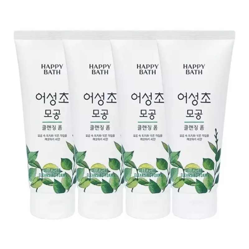 Happybath 해피바스 어성초 모공 클렌징폼 200g x4 Happy Bath Eoseongcho