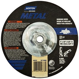 NORTON ABRASIVES/ST GOBAIN 07660702678 Depressed Center Grinding Wheel, 7" x 1/4", 5/8-11"