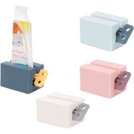 WADY Exprimidor De Pasta De Dientes, 4 Piezas Dispensador De Pasta De Dientes con Rodillo Multifuncional, La Colocación Vertical Ahorra Espacio, También Adecuado para Cremas De Manos, Cremas Faciales