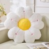 Flower Pillow, Flower Throw Pillow Cute Daisy Pillow Flower Shaped decorative pillows Cushion 15.6'' White yellow Flower Plush Throw Pillow Floor Pillows for Home Bedroom Sofa Chair Couch Decor