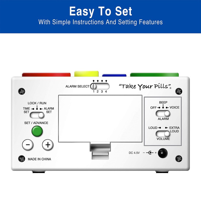 Medcenter Monthly Pill Organizer System 4 Times a Day, 31