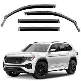 Window Deflectors Smoke Tinted in-Channel Side Window Vent Visor Deflectors Rain Guards Compatible with Volkswagen (VW) Atlas 2018-2025 - 4pcs. GW0800