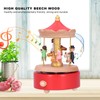 Wooden Music Box Musical Box Rotating Horse Shaped Wood Crafts