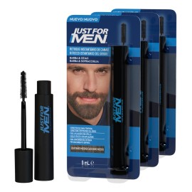 Retoque Temporal Just For Men De Canas Barba Cast Med 3pack Tono Castaño Medio