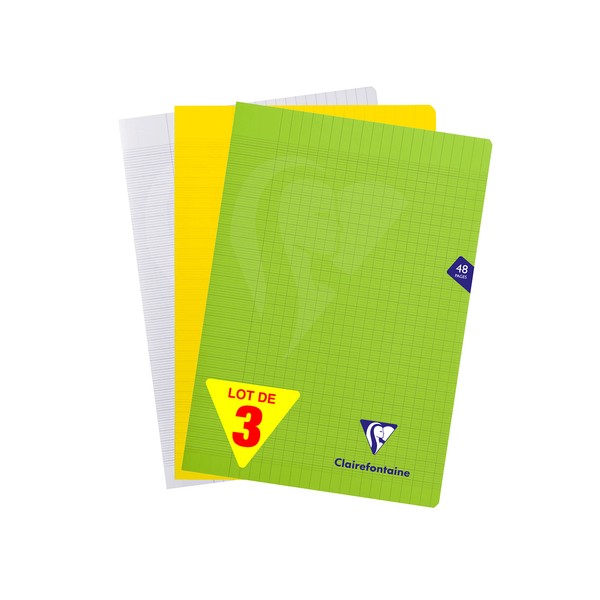 Clairefontaine Mimesys 293101AMZ Set of 3 Notebooks, 24 Sheets, DIN