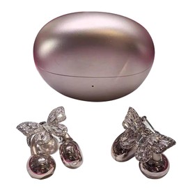 Rhinestone for Clip on Earbuds Open Ear, Elegant Zirconia Decorative Earphone Accessories, Removable Exquisite DIY Decoration Butterfly Pearl Style