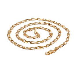 Treasure Bay Women's Necklace 925 Sterling Silver Elongated Oval Link paperclip Italian Chain Link Necklace for Ladies Girls Gold Colour Length 16 17 18 19 20 22 INm (19)