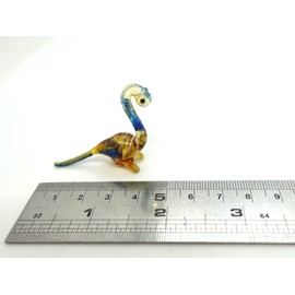Sansukjai Apatosaurus Dinosaur Micro Tiny Figurines Hand Blown Glass Art Animals Collectible Gift Home Décor