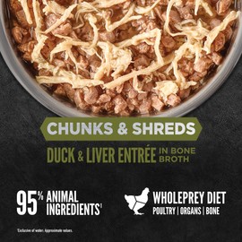 ORIJEN Chunks & Shreds Duck & Liver Entrée, 5.5oz
