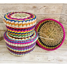 "Handmade" 3 Set Tortillero De Palma Mexican Handmade Tortilla Warmer Basket 1 Kg & 1/2 Kg