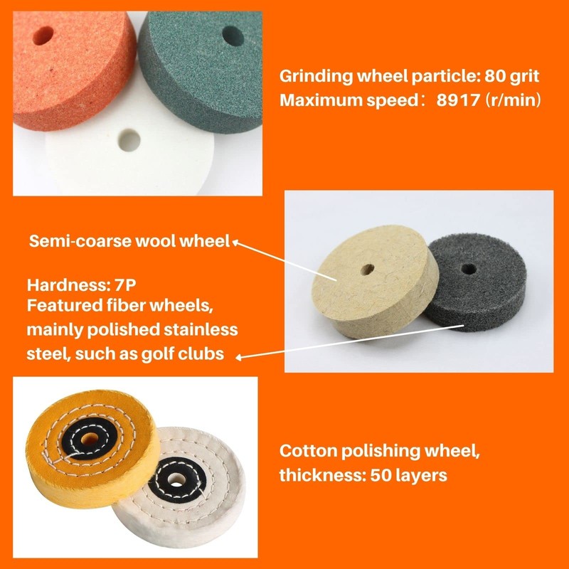 Amacupid Grinding Wheel Buffing Wheels 8 Set 3 inch. for