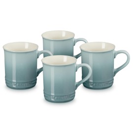 Le Creuset Stoneware Set of 4 Mugs, 14 oz. each, Sea Salt