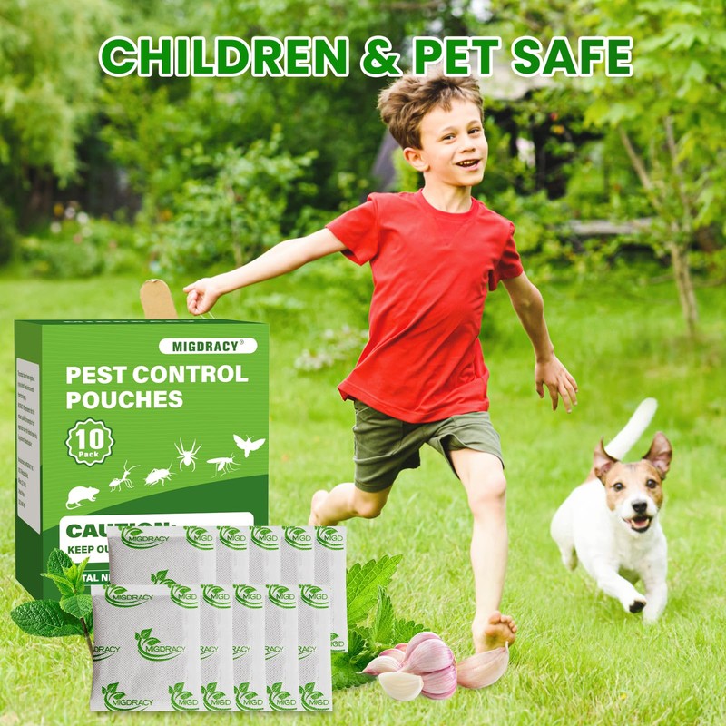 Migdracy Pest Control Pouches, Insect and Mice Repellent Pouches, 10Pcs
