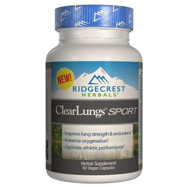 Ridgecrest Herbals ClearLungs Sport for Oxygenation, Endurance, and Athletic Performance - 60 Vegan Capsules