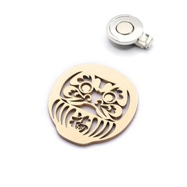 Turf Project #GOOD LUCK Putter Charm Golf Marker Dharma Model #Increase Concentration #Magnetic Clip Included # Perfect Gift #Stainless Steel 1.6 inches (40 mm) Turf Project (Gold)