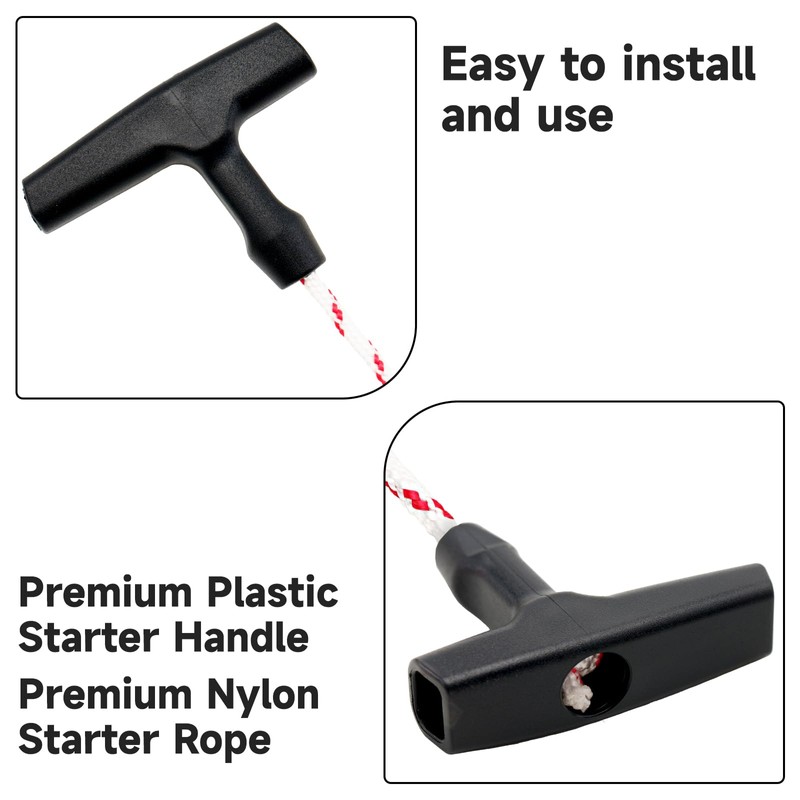 KINGLAKE 3.5mm 10M Lawnmower Pull Cord Replacement with 2 Starter