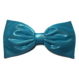 Shiny Teal Metallic Hair Bow-for Girls, for Teens, for Women-sparkly, Blue, Aqua (Alligator Clip)
