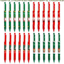 Zkaoai Pack of 24 Christmas Ballpoint Pens, 0.5 mm Printing Christmas Ballpoint Pens, Christmas Pens, Christmas Small Items Children, Christmas Pens for Students, Children and Colleagues