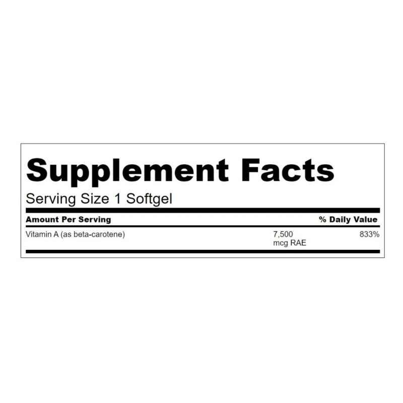 Beta Caroteno Pro Vitamina A 300 Capsulas 7500mcg Eg Y3