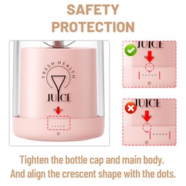 Buzveuya Portable Blender, Personal Smoothie Maker with 6 Blades, Rechargeable Mini Juicer Cup, 17 oz with Travel Lid for Outdoors, Camping, Office, Kitchen (Pink)