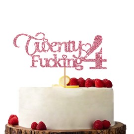 Decoración para tartas de 24 años de oro rosa, decoración de fiesta de cumpleaños de 24 años, decoración de fiesta de cumpleaños de 24 años