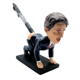 Pesky Patriot Prime Minister Justin Trudeau Bobblehead Pencil Holder Gag Gift | Funny Anti-Trudeau Novelty Gift Idea for Freedom Loving Canadians or Americans