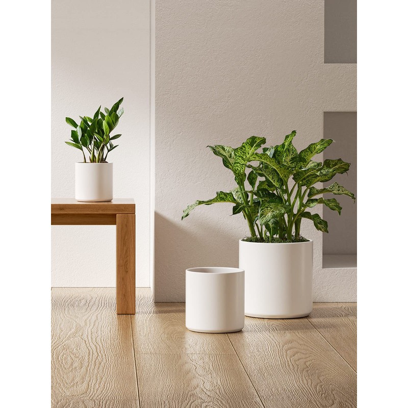 LE TAUCI Ceramic Pots for Plants, 10+8+6 Inch Indoor Plant