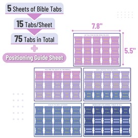 Mr. Pen- Bible Tabs, 75 Tabs, The Roseate Dusk, Gold Foil Embossed Lettering, Laminated Bible Tabs for Women and Men, Bible Tabs for Study Bible Index Tabs, Bible Book Tabs, Bible Labels Tabs